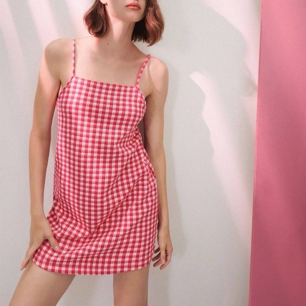 Zara Pink Gingham Check Dress
